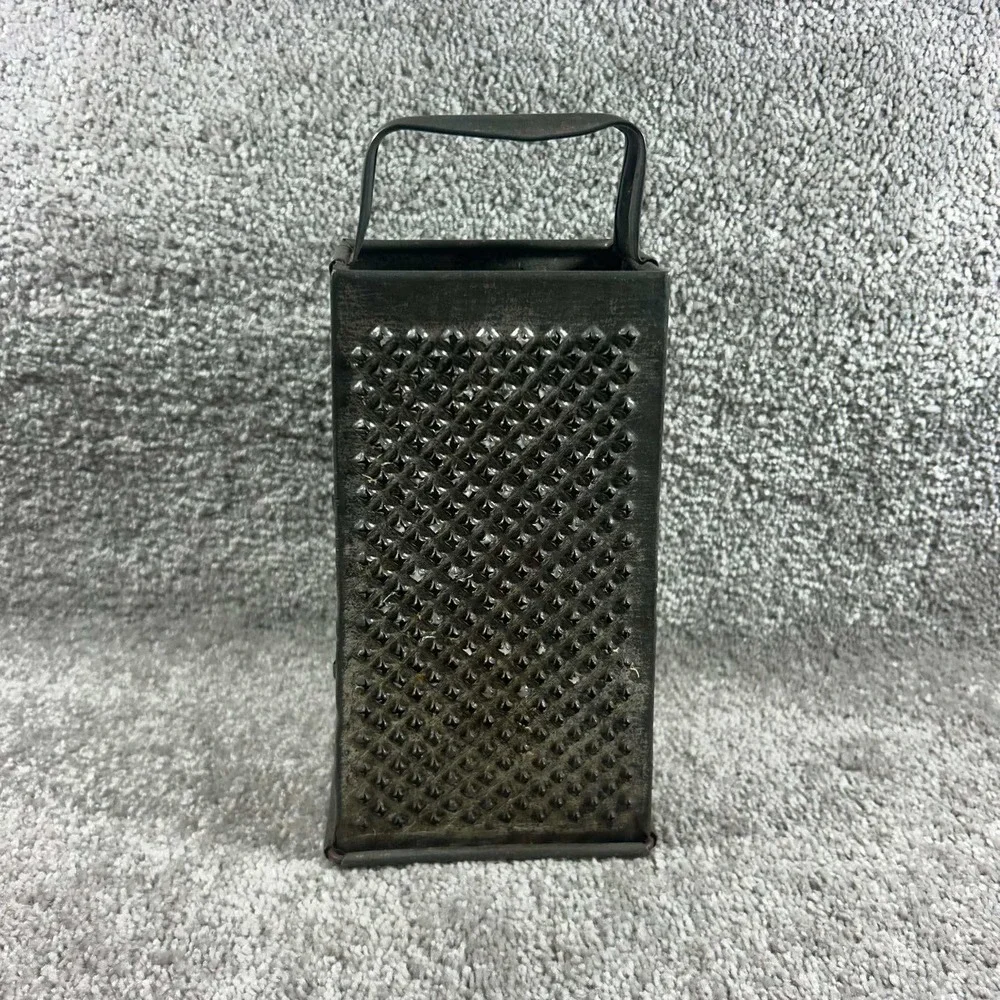 Box Grater Dark Metal Primitive Farmhouse Kitchen Decor 9 Inch